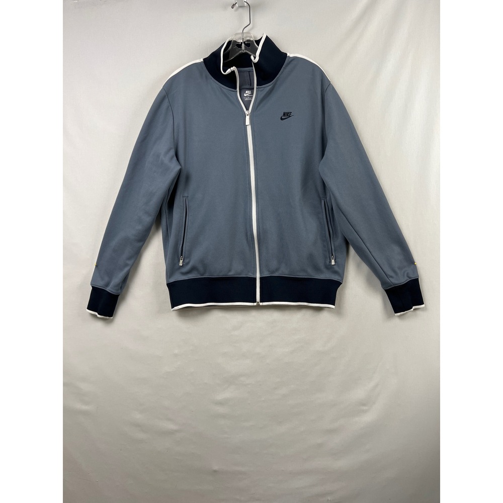 Nike Track Jacket Mens Large Blue Full Zip Sportswear Colorblock Piping